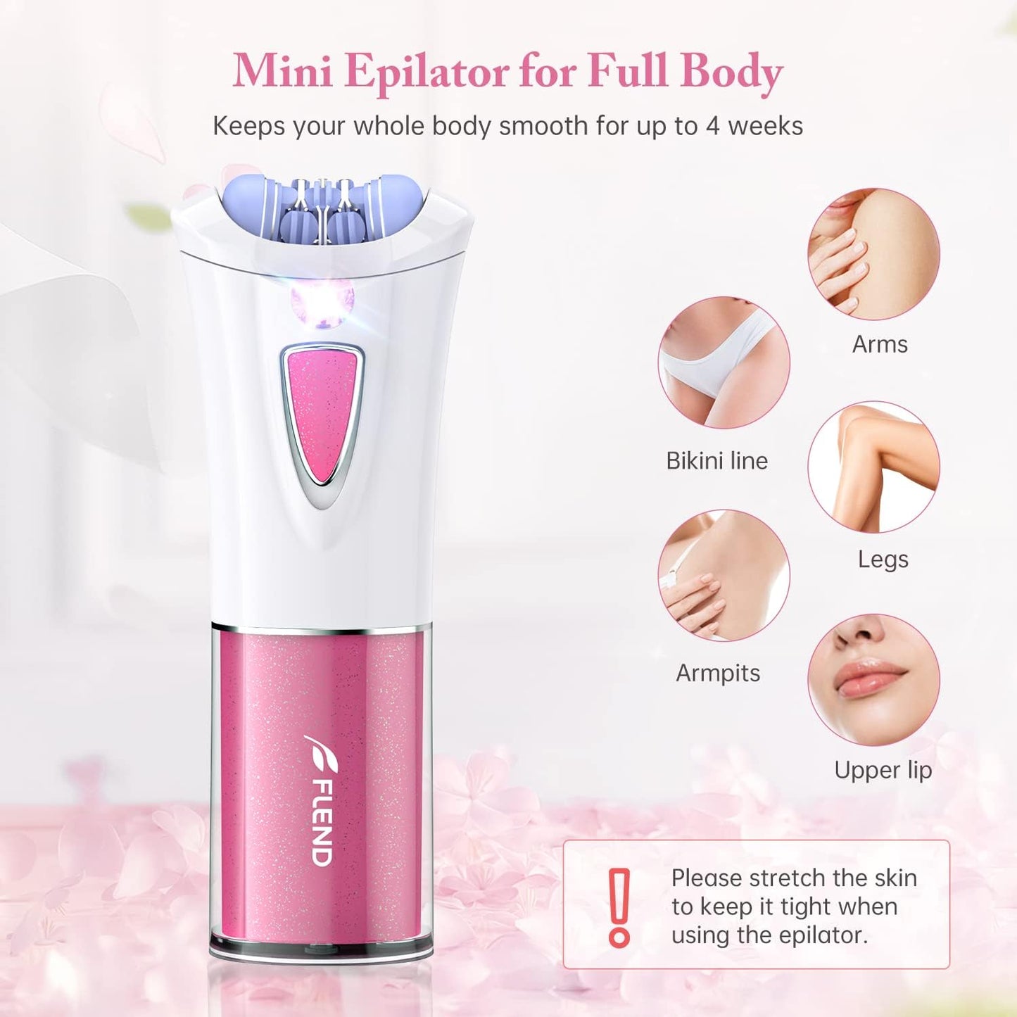 Épilateur Femme, Épilateur Visage Pour Femmes, Épilateur Facial Pour Femme Pour Le Visage, Épilateur Sans Fil Pour Les Poils Du Visage Avec Lumière LED, Épilateur Facial Pour Visage Bikini Jambes